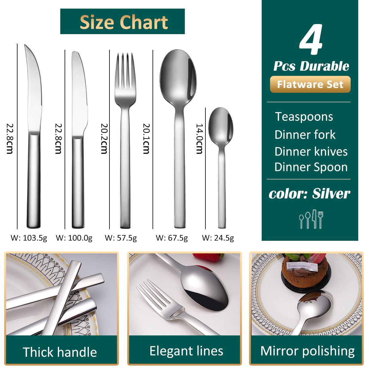 Matte Gold Wholesale Restaurant Supply Sets International Stainless Flatware Made In China