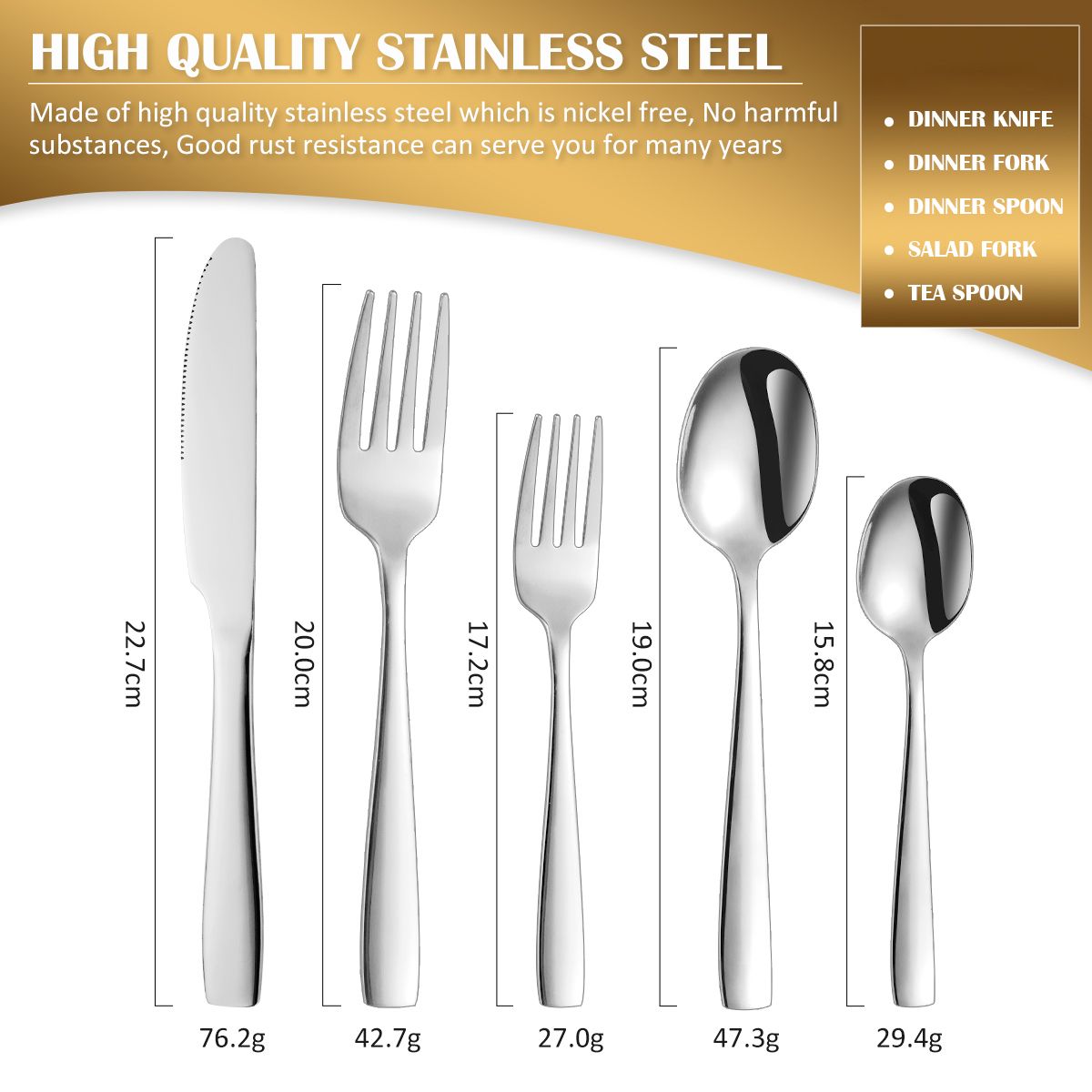 Wedding Spoons Cheap Silverware Rada Cutlery Wholesale Gold Flatware Bulk
