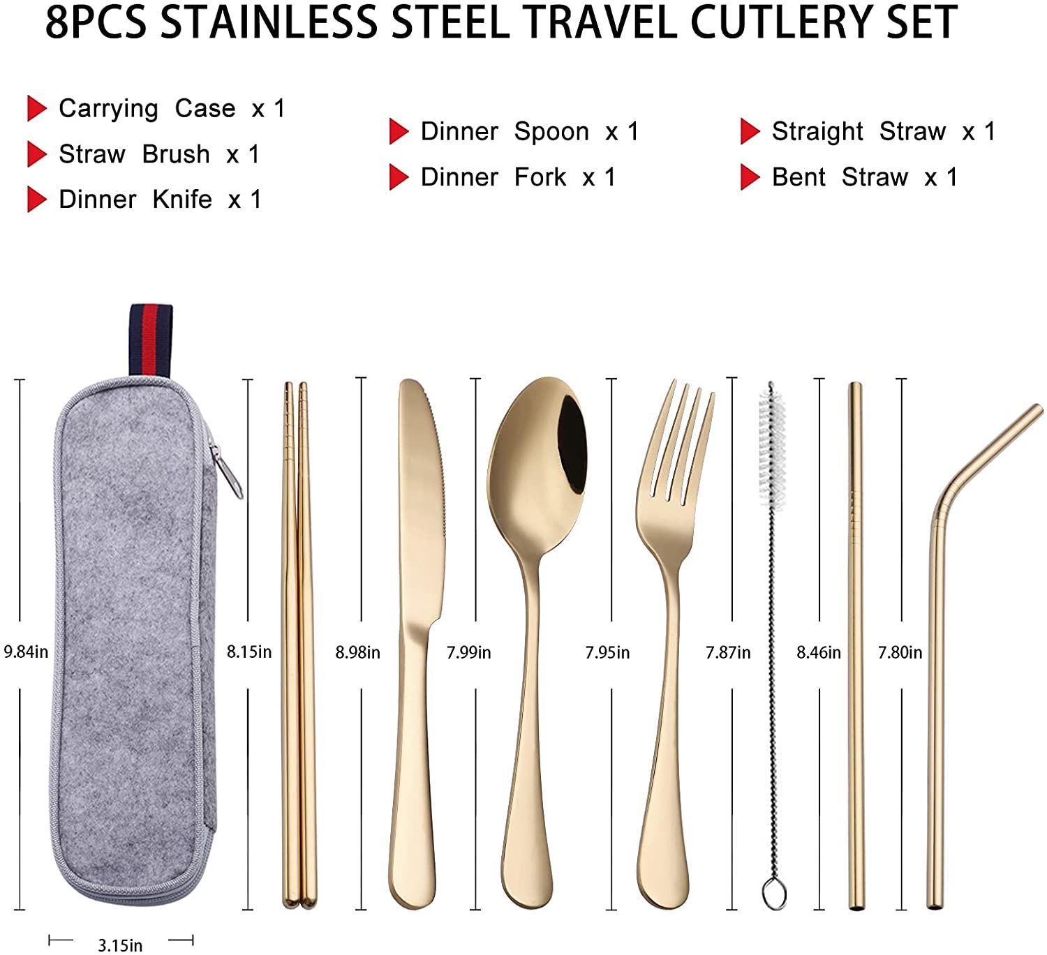 Bulk Silverware Flatware Travel Portable Gold Stainless China Cutlery Wholesale
