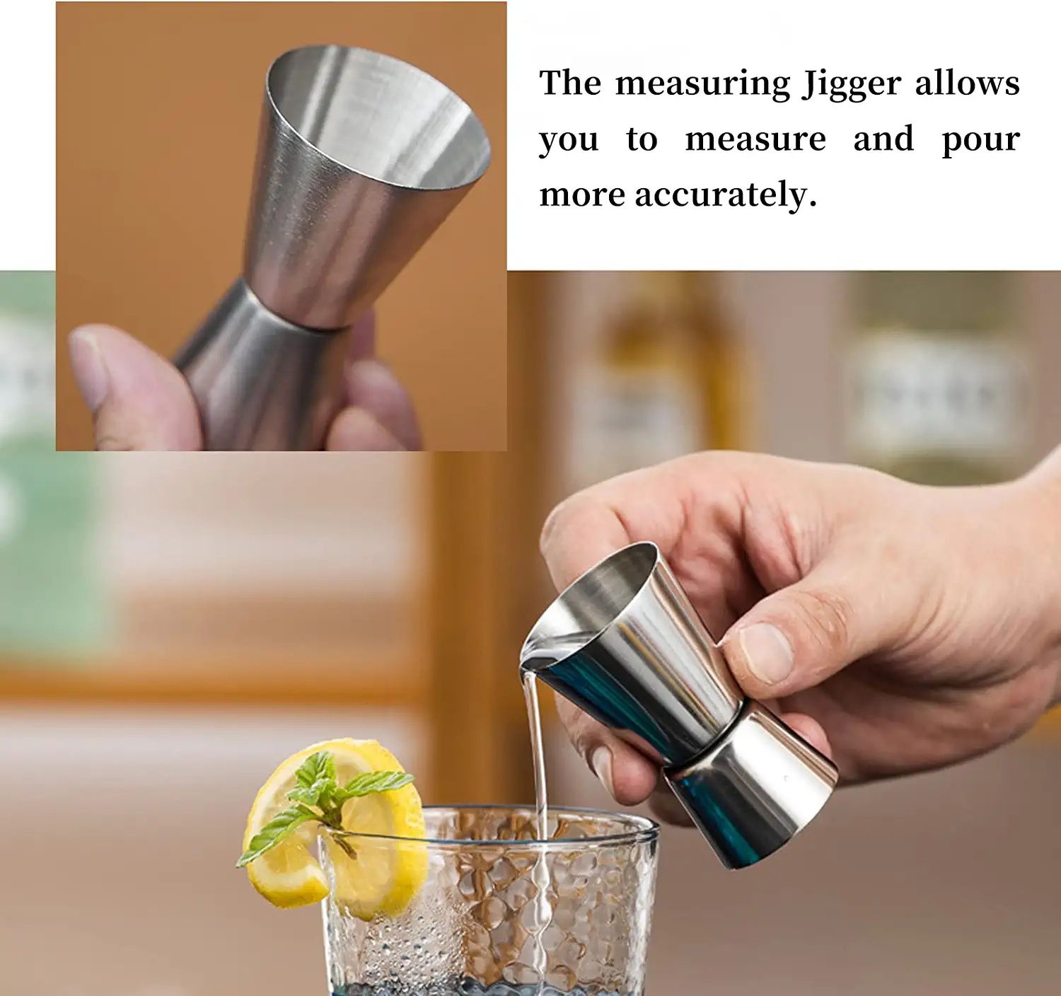 Mini Bartender Wine Measuring Cup Whiskey Stainless Steel Rolling Bar Cocktail Jigger