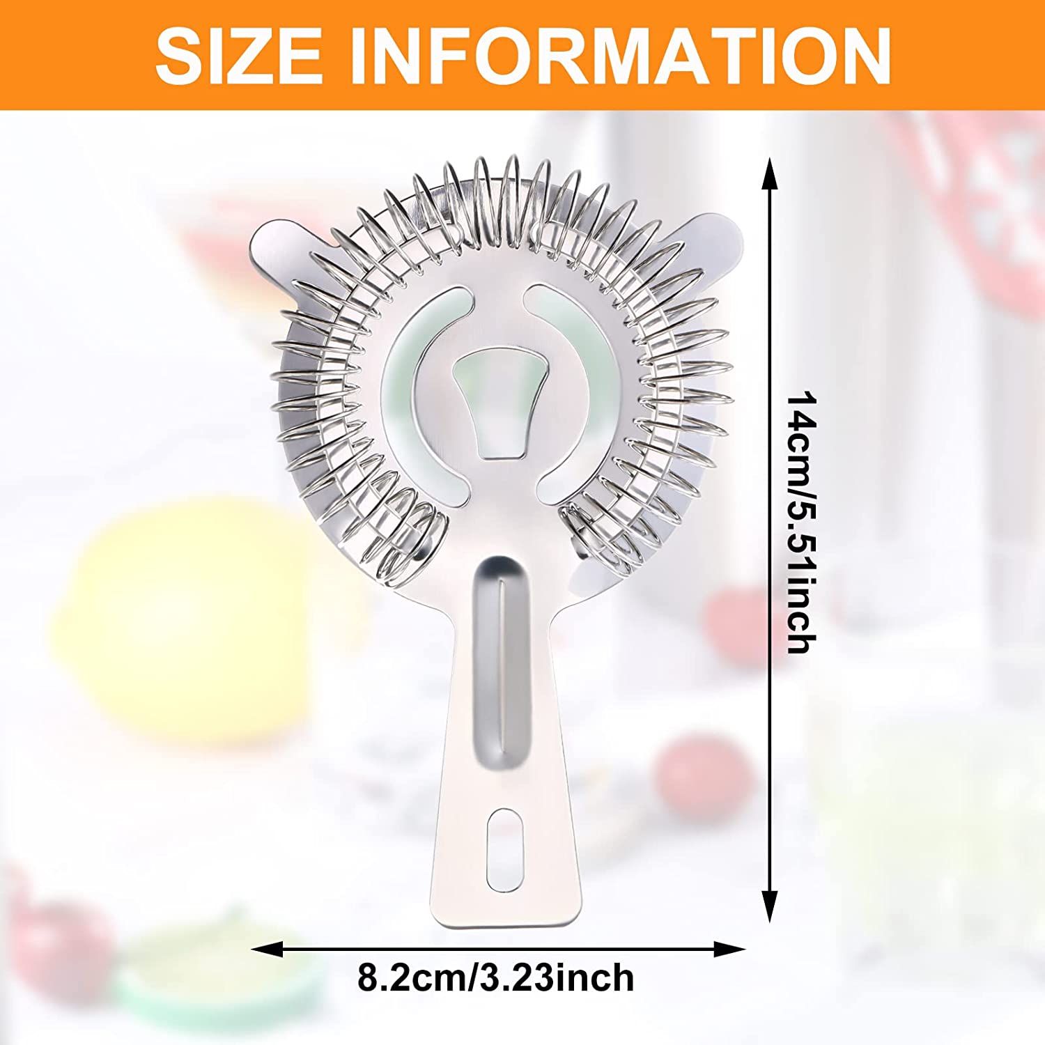 High Quality Bartender Bar Tools Cocktail Accessories Stainless Steel Fine Mesh Cocktail Strainer