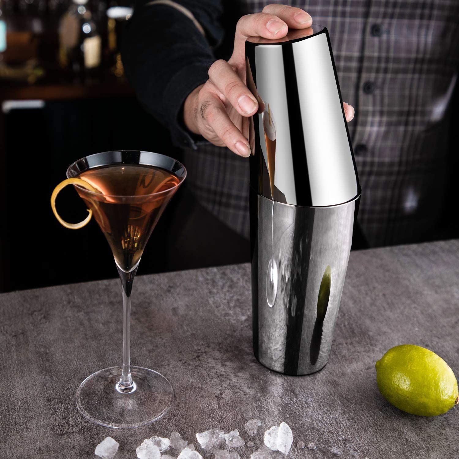 Modern Stainless Steel Shakers 600/800ml Bar Accessories Customized Bar Tools Bartender Multi Color Cocktail Boston Shaker