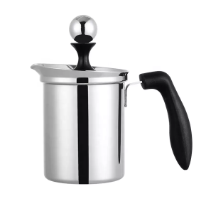 400ML Visible Double Mesh Milk Pitcher Stainless Steel Hand Milk Frother