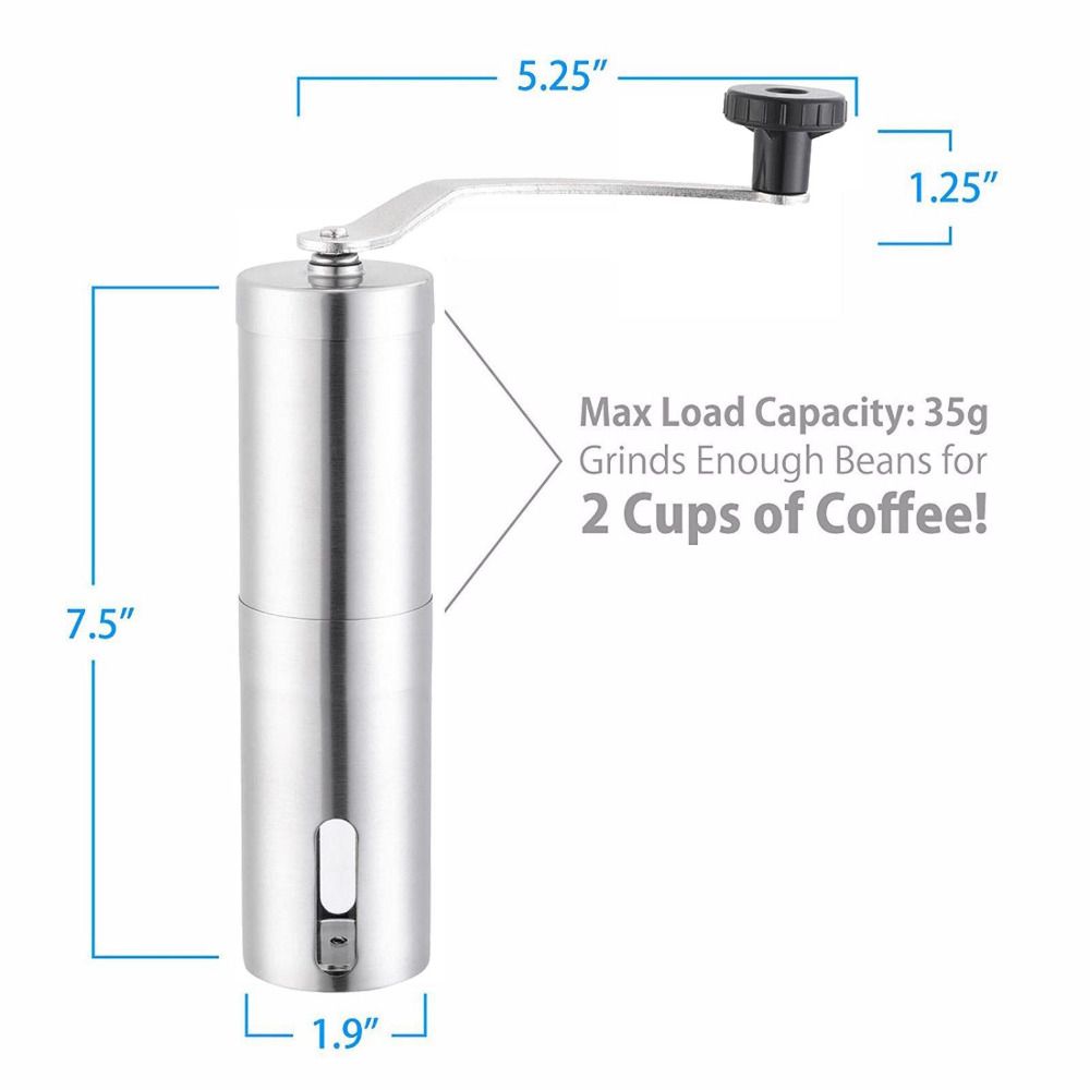 Portable Hand Coffee Bean Grinder Bulk Professional Adjustable Manual Stainless Steel Espresso Coffee Grinder