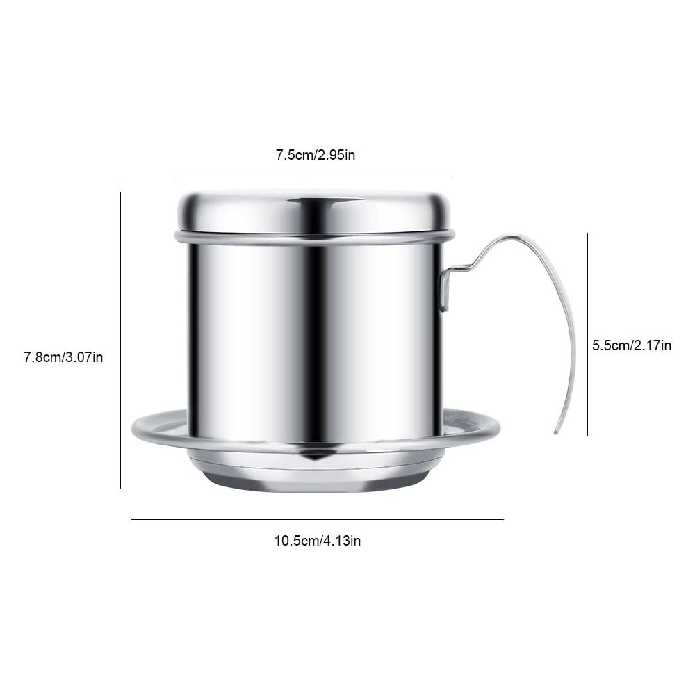 Portable Vietnam Coffee Phin Filter Storage Container Metal Stainless Steel Reusable Vietnamese Coffee Filter