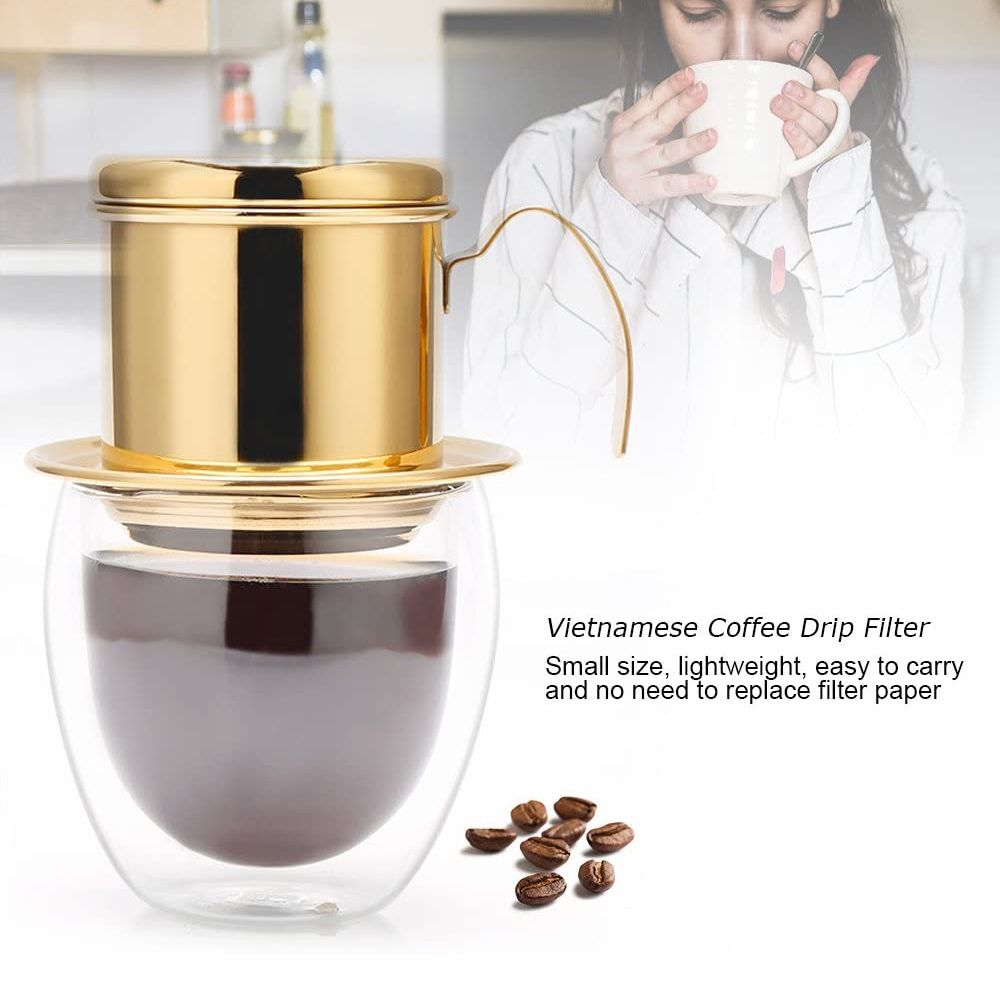 Portable Vietnam Coffee Phin Filter Storage Container Metal Stainless Steel Reusable Vietnamese Coffee Filter