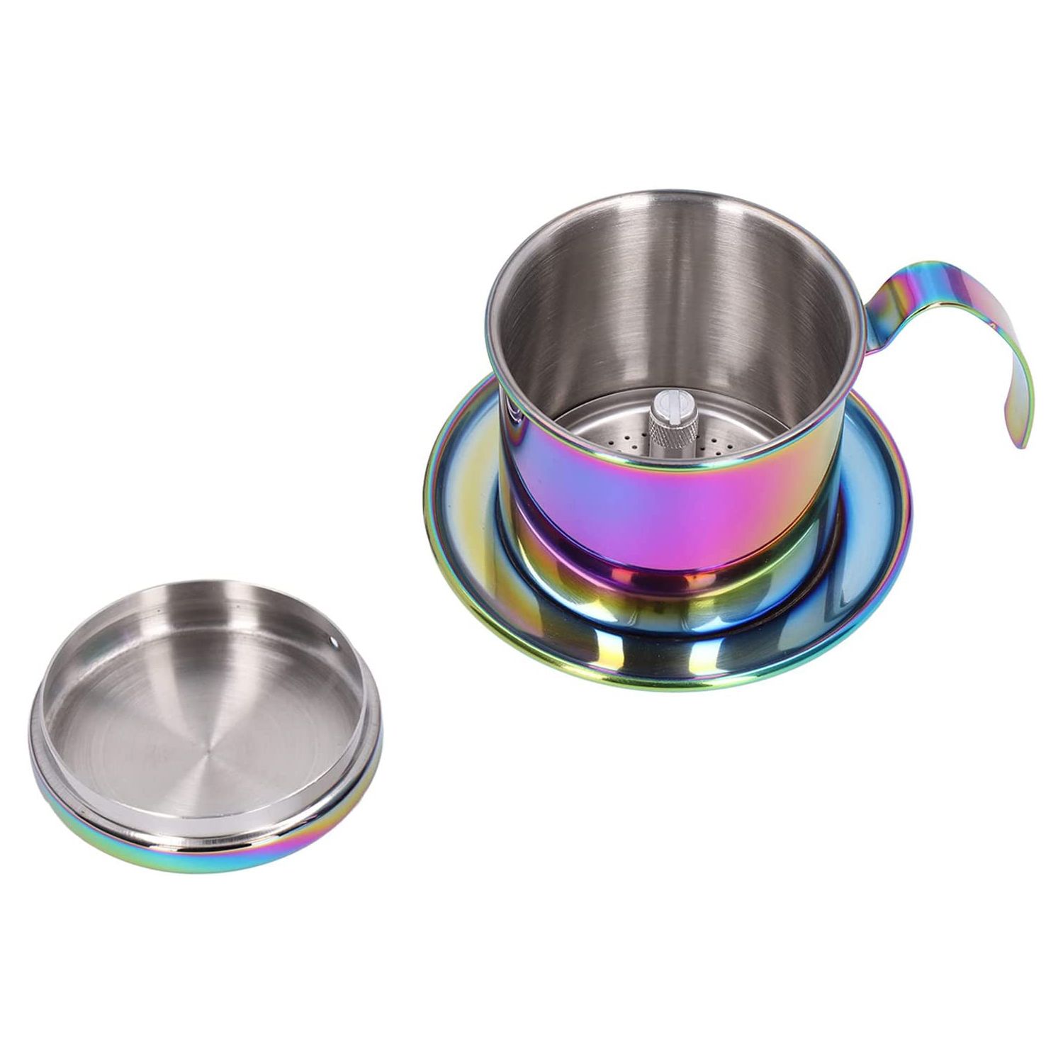 Portable Vietnam Coffee Phin Filter Storage Container Metal Stainless Steel Reusable Vietnamese Coffee Filter