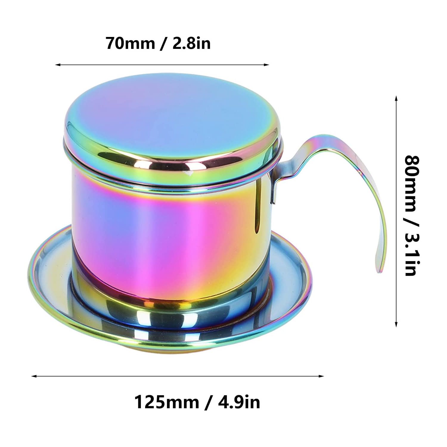 Portable Vietnam Coffee Phin Filter Storage Container Metal Stainless Steel Reusable Vietnamese Coffee Filter