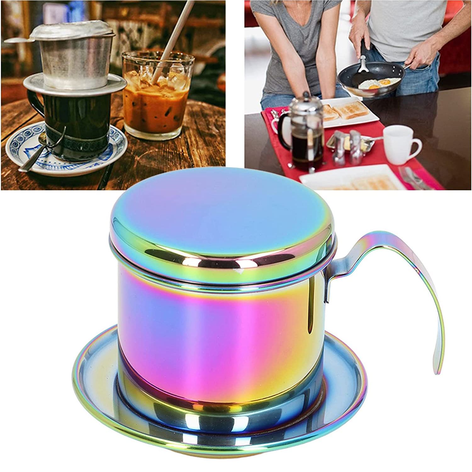 Portable Vietnam Coffee Phin Filter Storage Container Metal Stainless Steel Reusable Vietnamese Coffee Filter