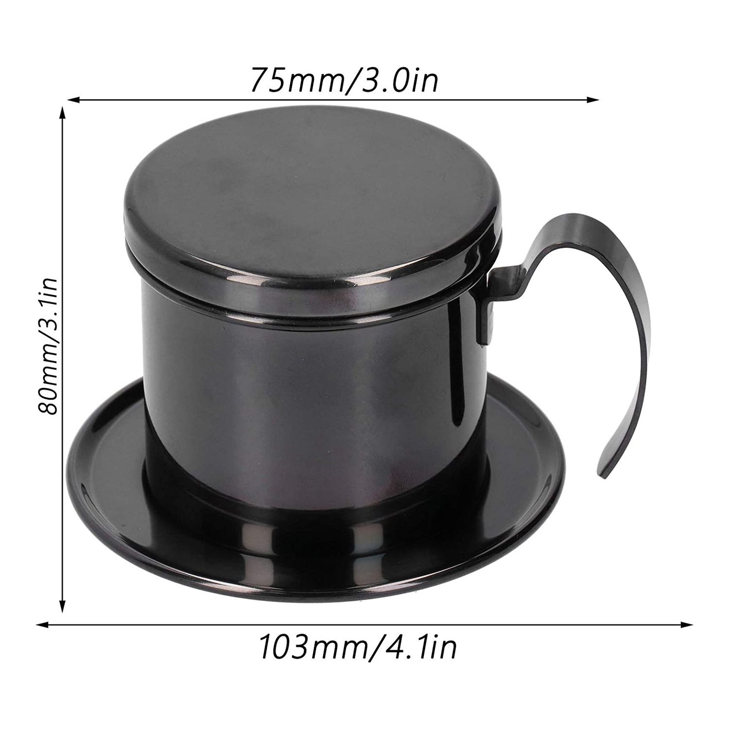 Portable Vietnam Coffee Phin Filter Storage Container Metal Stainless Steel Reusable Vietnamese Coffee Filter