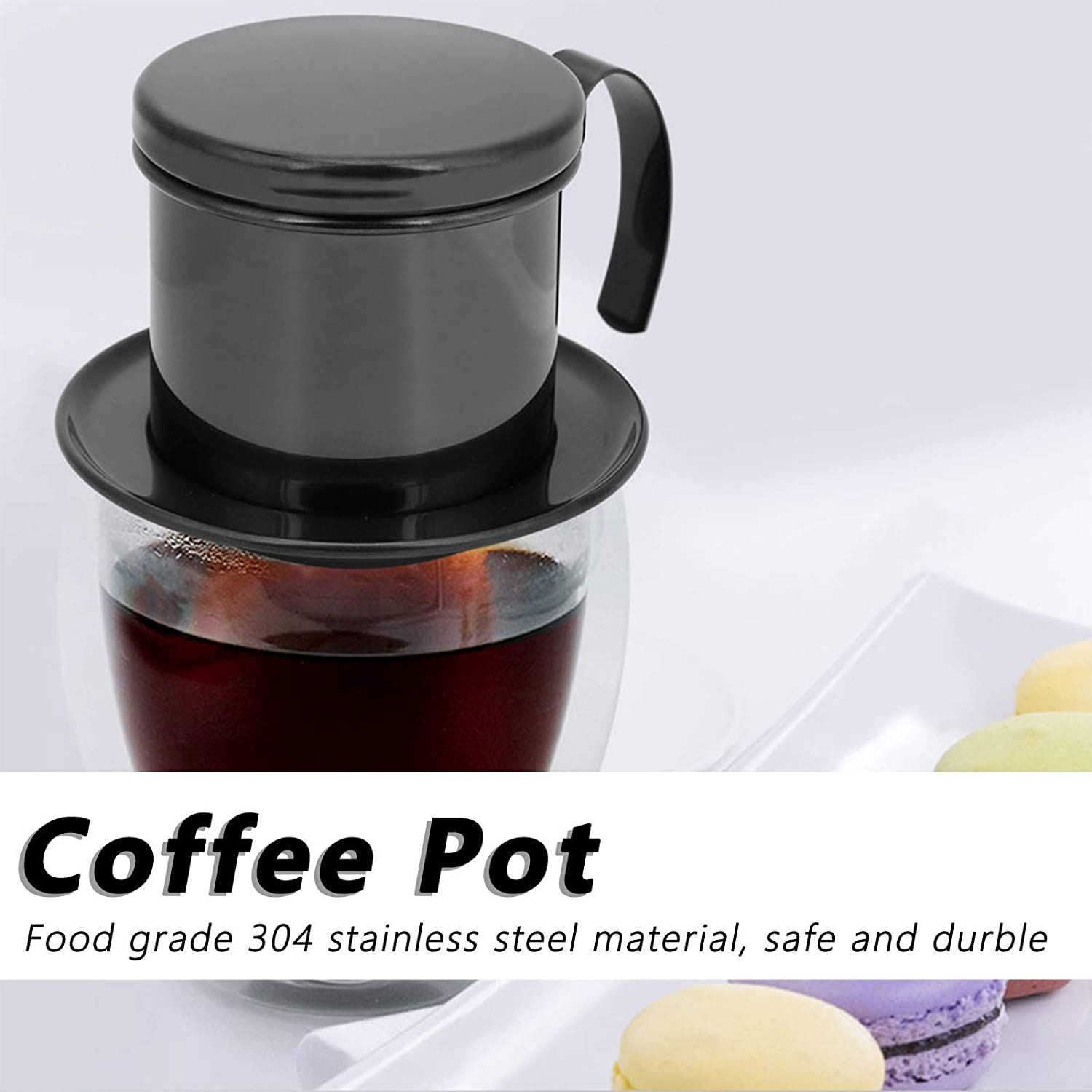 Portable Vietnam Coffee Phin Filter Storage Container Metal Stainless Steel Reusable Vietnamese Coffee Filter