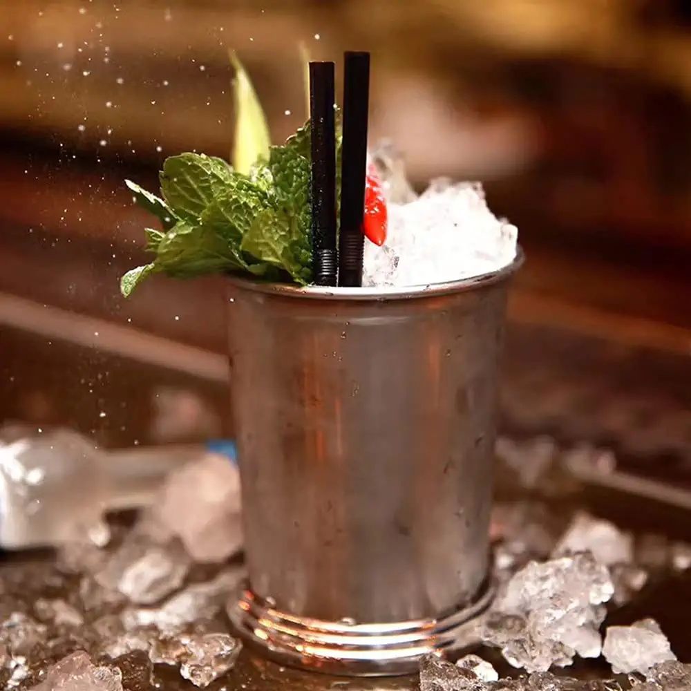 Professional Bartender Mojito Cocktail Cup Wholesale Silver Plated Stainless Steel Mint Julep Cup