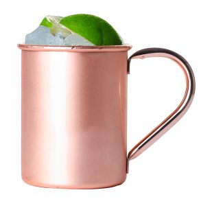 Wholesale Mirror Copper Vodka Drinking Cup With Handle Classic Personalized Custom Stainless Steel Moscow Mule Mug