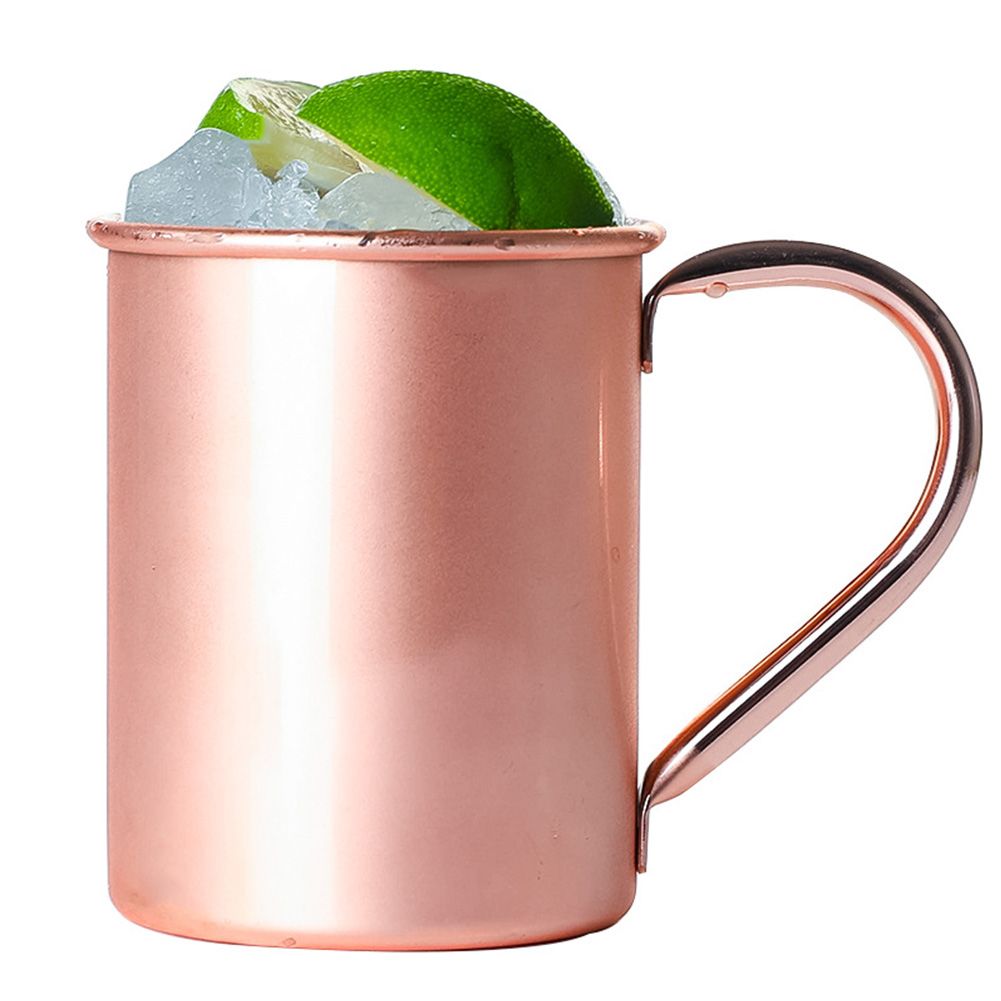 Wholesale Mirror Copper Vodka Drinking Cup With Handle Classic Personalized Custom Stainless Steel Moscow Mule Mug