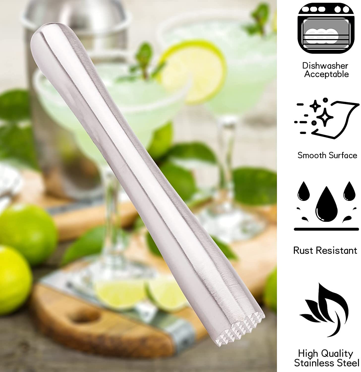 Professional Metal Ice Breaker Barware Tools Stainless Bar Tool Drink Mix Cocktail Muddler For Bartender