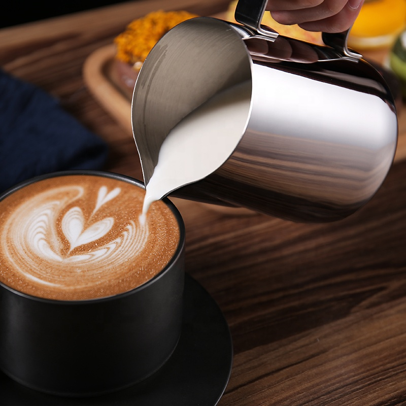 Customise Now Wholesale Latte Coffee Frothing Jug 350/600ml Stainless Steel Espresso Barista Milk Pitcher