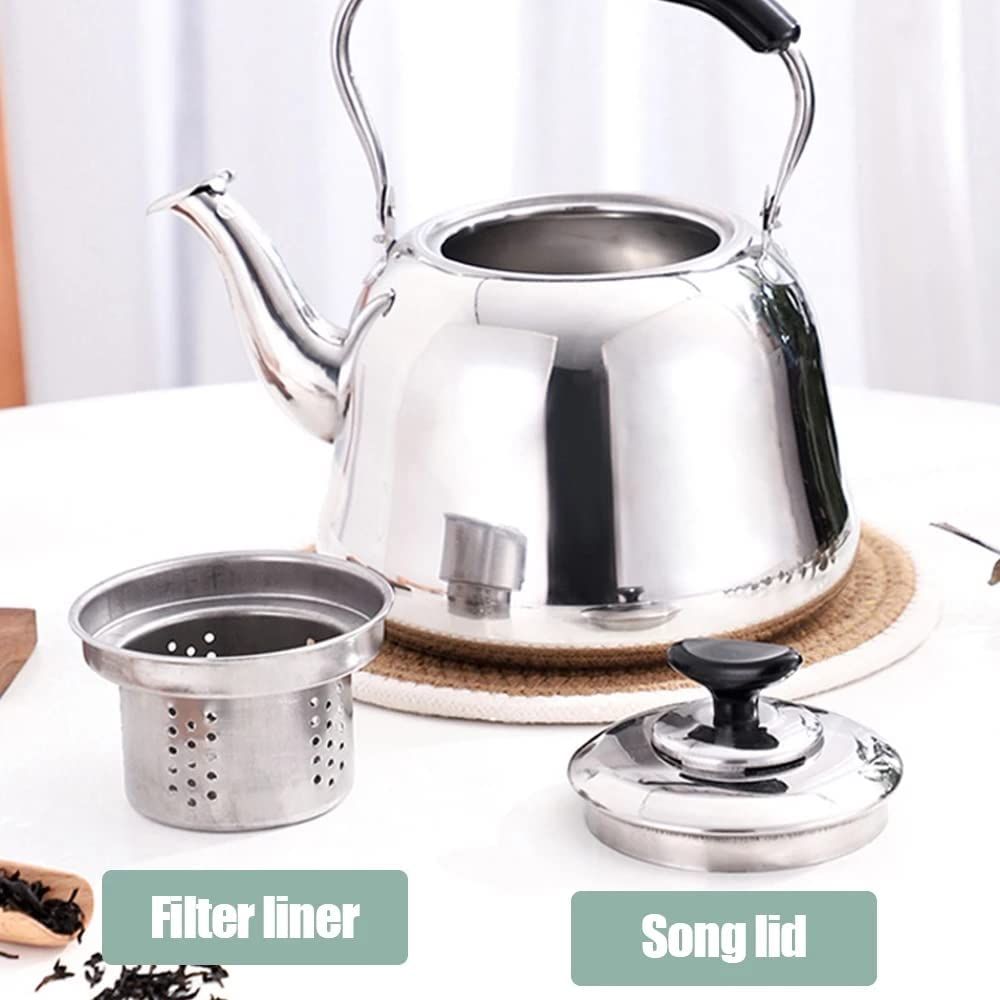 Metal Stovetop Tea Pot Water Boiler With Plastic Handle Camping Hotel Stainless Steel Arabic Pour Over Drip Hand Coffee Kettle