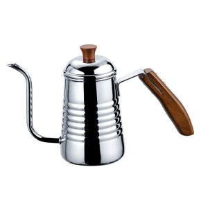 Wholesale High Quality Elegant Design 304 Stainless Steel Gooseneck Coffee Kettle With Wood Handle