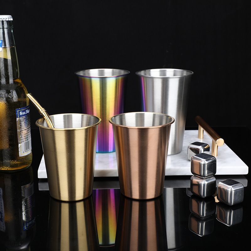 Wholesale Travel Water Tumbler Beer Cocktail Mojito Mint Julep Stainless Steel Pint Cup