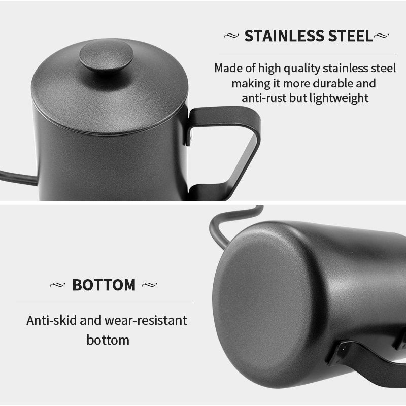 Pour Over Gooseneck Pot Stainless Steel Drip Espresso And Tea Maker Water Brewing Coffee Kettle