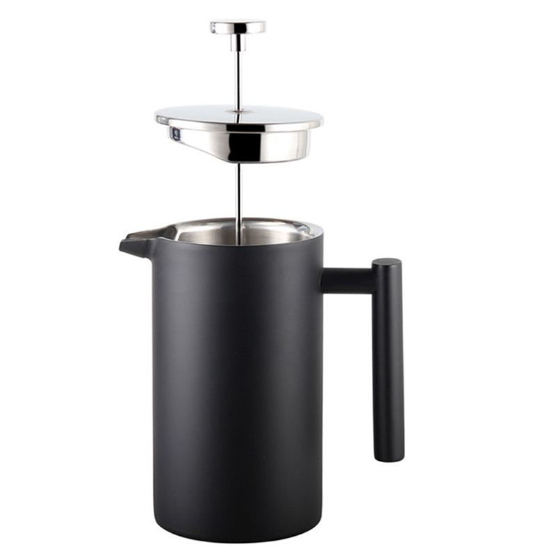 Wholesale Black Stainless Steel Coffee Maker Pot Portable Travel Cafetiere Custom Unique Double Wall French Press