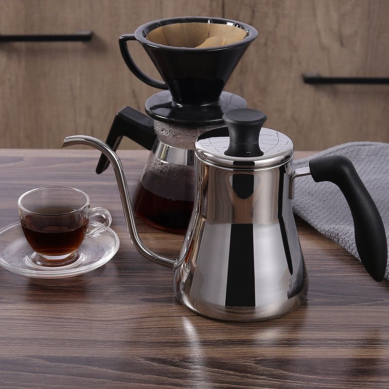 Manufacturer Wholesale 800ML Mirror Polish 304 Stainless Steel Gooseneck Coffee Kettle