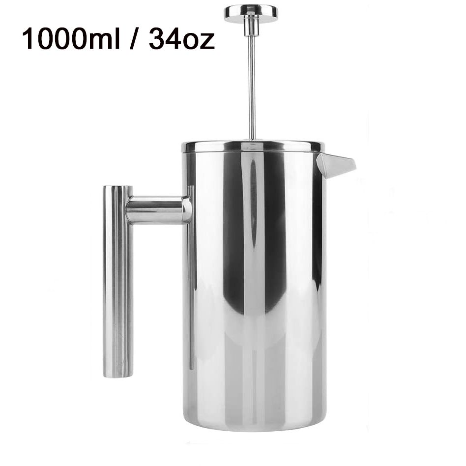 Stainless Steel 304 Double Wall Custom Modern Insulated Metal French Press Coffee Maker Pot