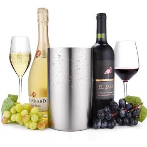 Modern Metal Beverage Tubs Large Vodka Champagne Beer Wine Cool Bar Stainless Steel Double Wall Ice Bucket For Parties