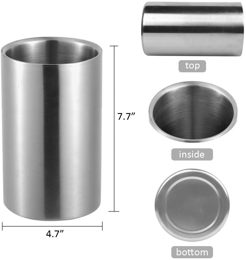 Modern Metal Beverage Tubs Large Vodka Champagne Beer Wine Cool Bar Stainless Steel Double Wall Ice Bucket For Parties