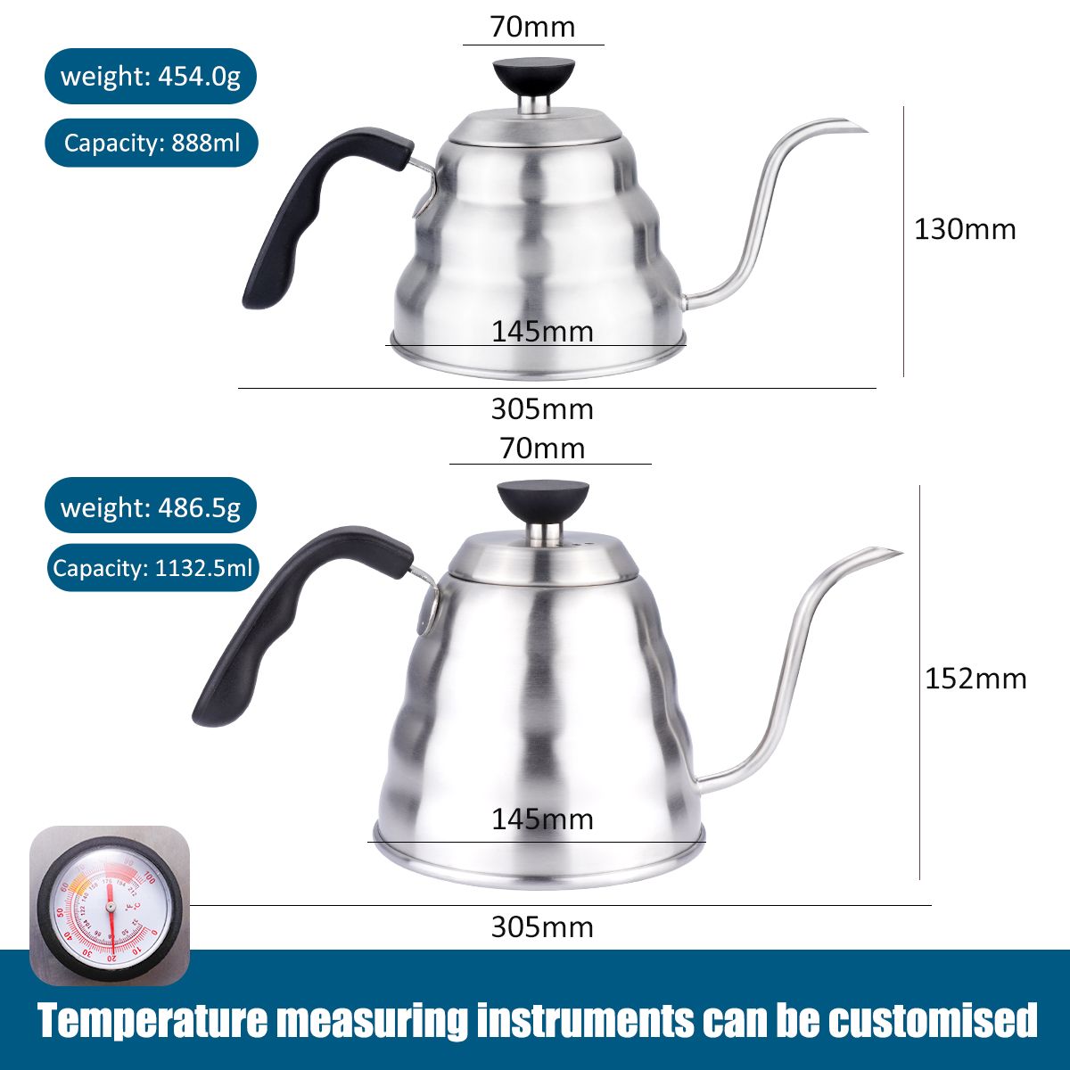 Hot Sale Pour Over Hand Drip Pot Black With Lid Home Hotel Stainless Steel Cloud Gooseneck Coffee Kettle