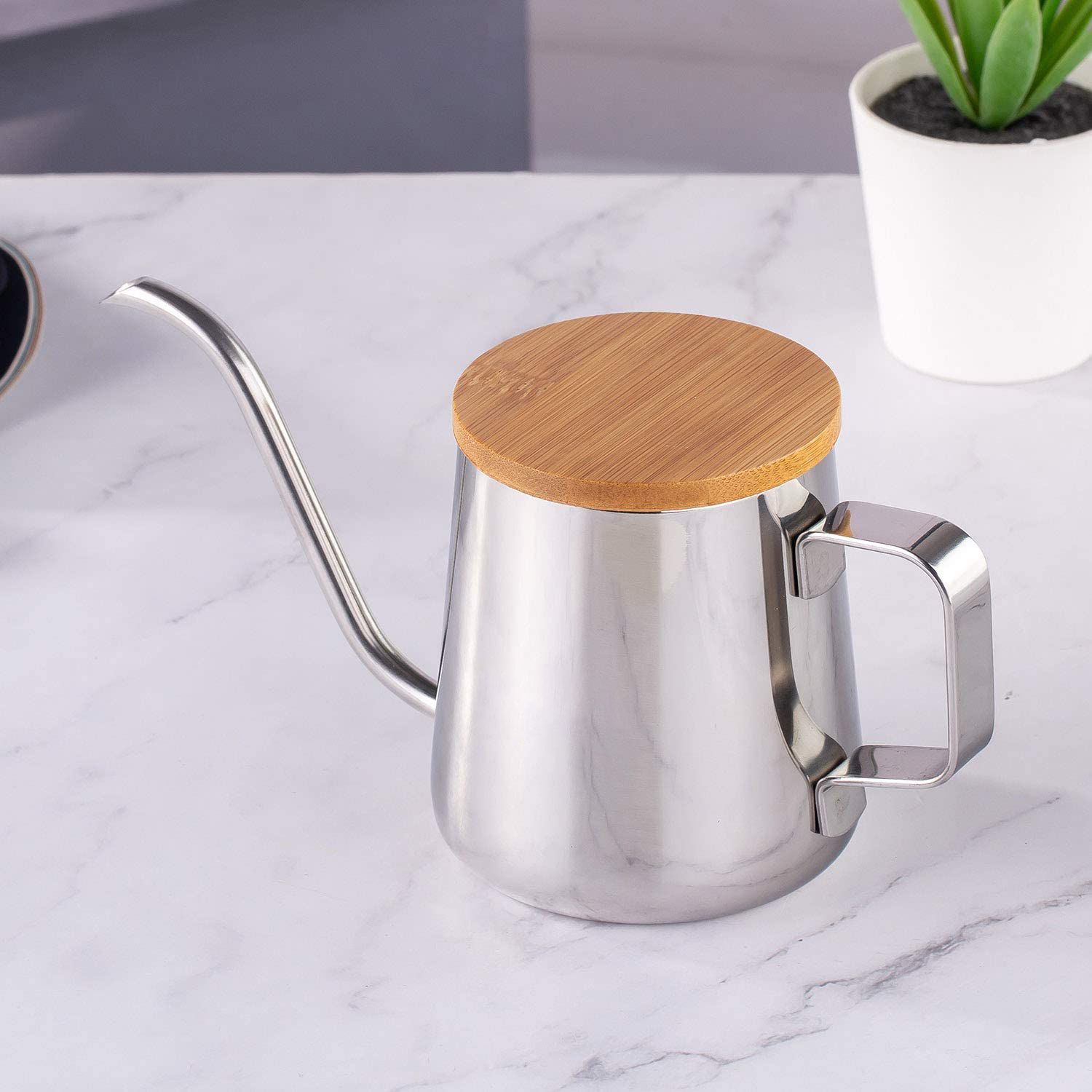 Stainless Steel Coffee Pot Pour Over Coffee Tea Kettle Pot with Long Narrow Spout for Home Gooseneck Coffee Pour Over Kettle Gooseneck Pitcher Kettle Thin Spout