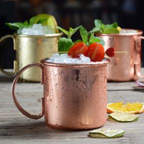 Wholesale Cocktail Stainless Steel 304 Hammered Beer Drinking Solid Moscow Mule Copper Mug