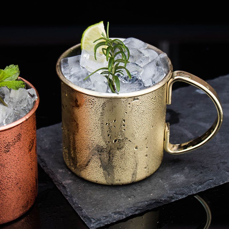 Wholesale Cocktail Stainless Steel 304 Hammered Beer Drinking Solid Moscow Mule Copper Mug