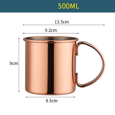 Wholesale Cocktail Stainless Steel 304 Hammered Beer Drinking Solid Moscow Mule Copper Mug