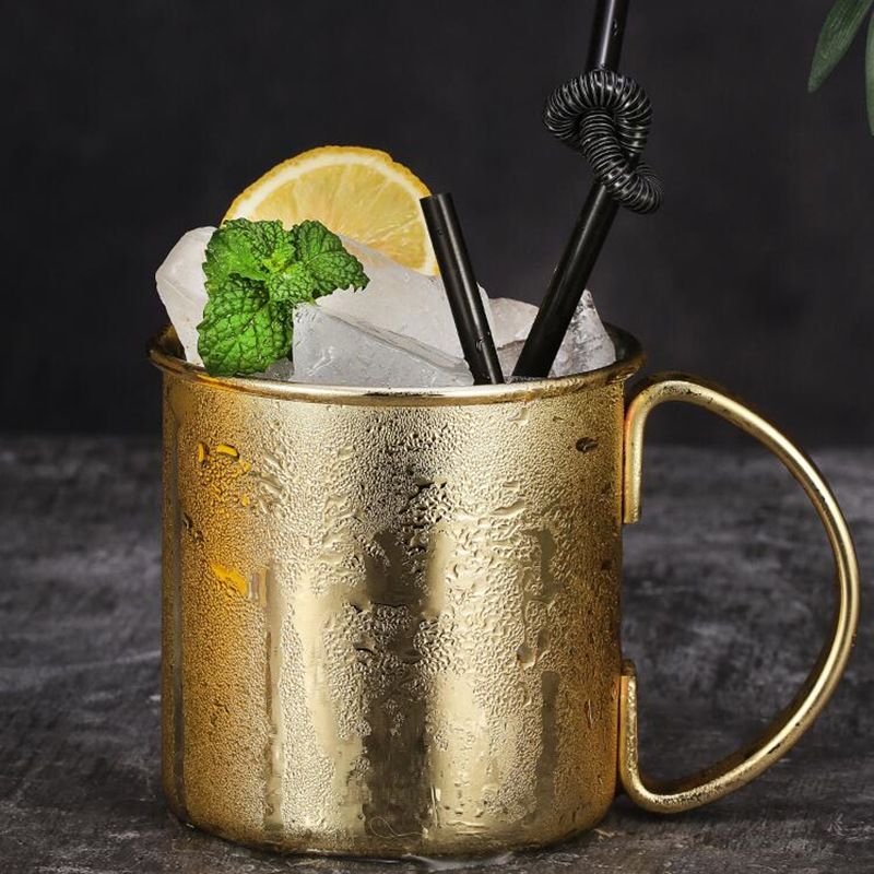 Wholesale Cocktail Stainless Steel 304 Hammered Beer Drinking Solid Moscow Mule Copper Mug