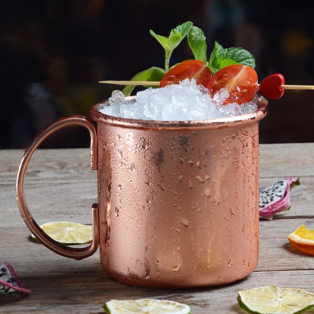 Wholesale Cocktail Stainless Steel 304 Hammered Beer Drinking Solid Moscow Mule Copper Mug