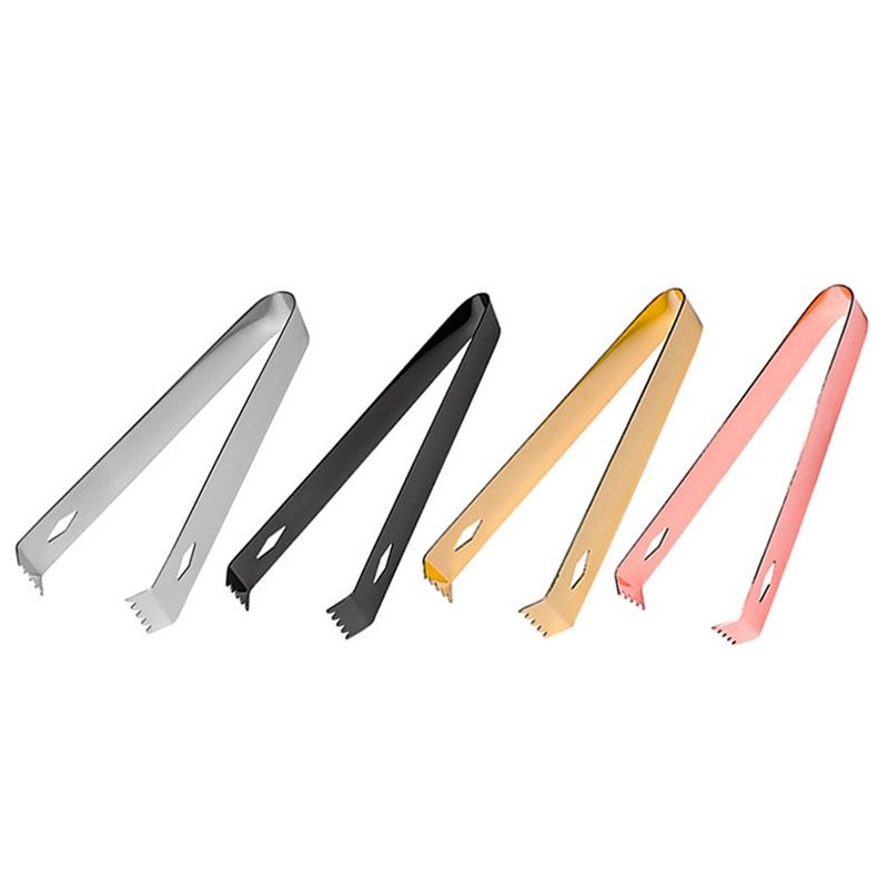 Amazon Hot Sales Ice Cube Tongs Metal Bar Accessories 15cm Mini Cute Party Whisky Golden Stainless Steel Coffee Sugar Ice Tong