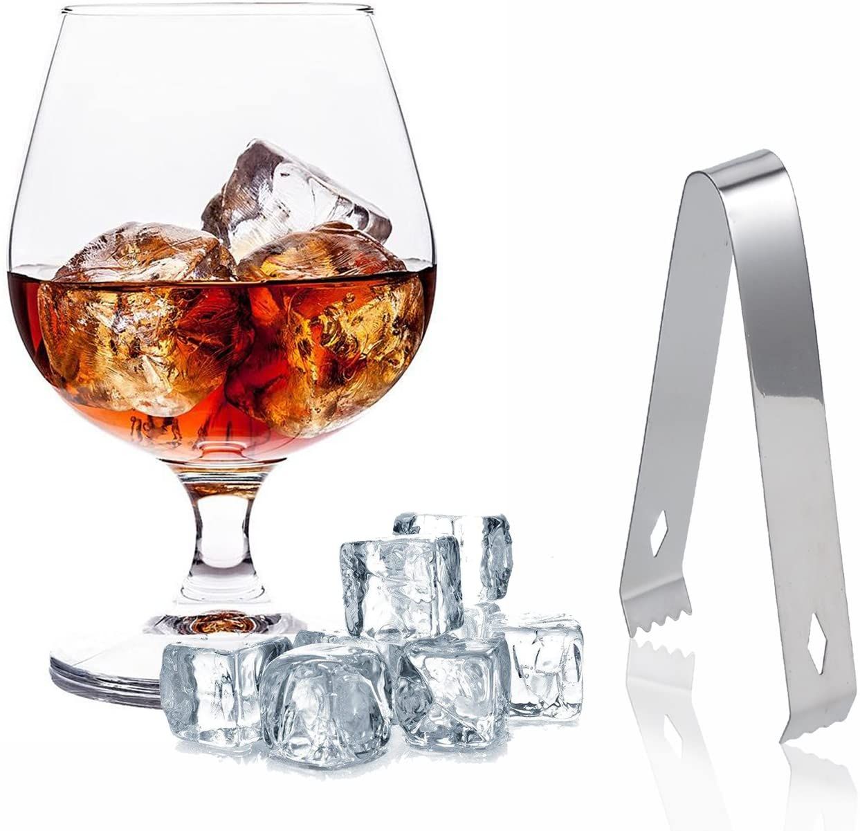 Amazon Hot Sales Ice Cube Tongs Metal Bar Accessories 15cm Mini Cute Party Whisky Golden Stainless Steel Coffee Sugar Ice Tong