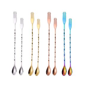 Bar Mixing Long Spiral Pattern Stainless Steel Cocktail Stirring spoon