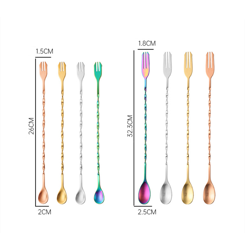 Bar Mixing Long Spiral Pattern Stainless Steel Cocktail Stirring spoon