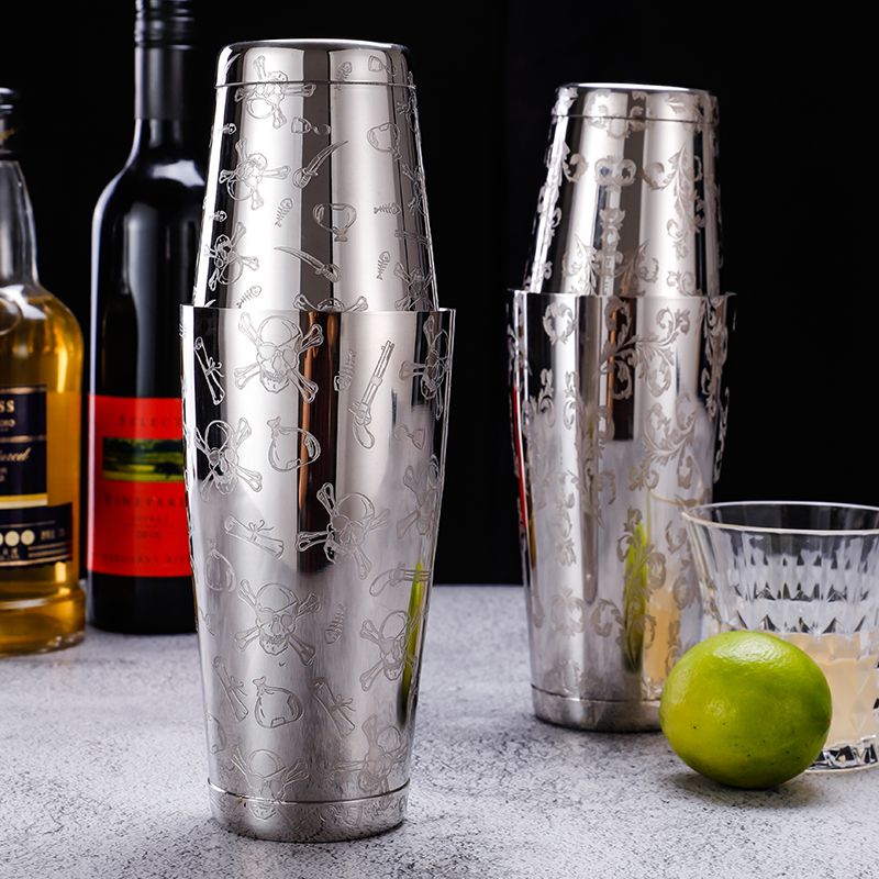 Custom Mixology Bartender Tool 550ml 750ml Boston Shaker Metal Stainless Steel Martini Cocktail Shaker