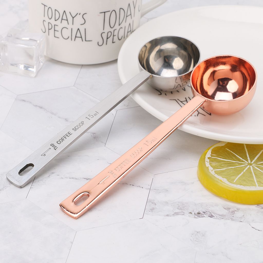 Kitchen 15ml 30ml Single Scoop Wholesale Unique Stainless Steel 304 Rose Gold Mini Baking Food Coffee Metal Measuring Spoons