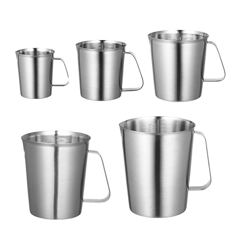 Milk Frothing Pitcher Stainless Steel Milk Frother Steamer Cup with   Measurements for Coffee Lattes