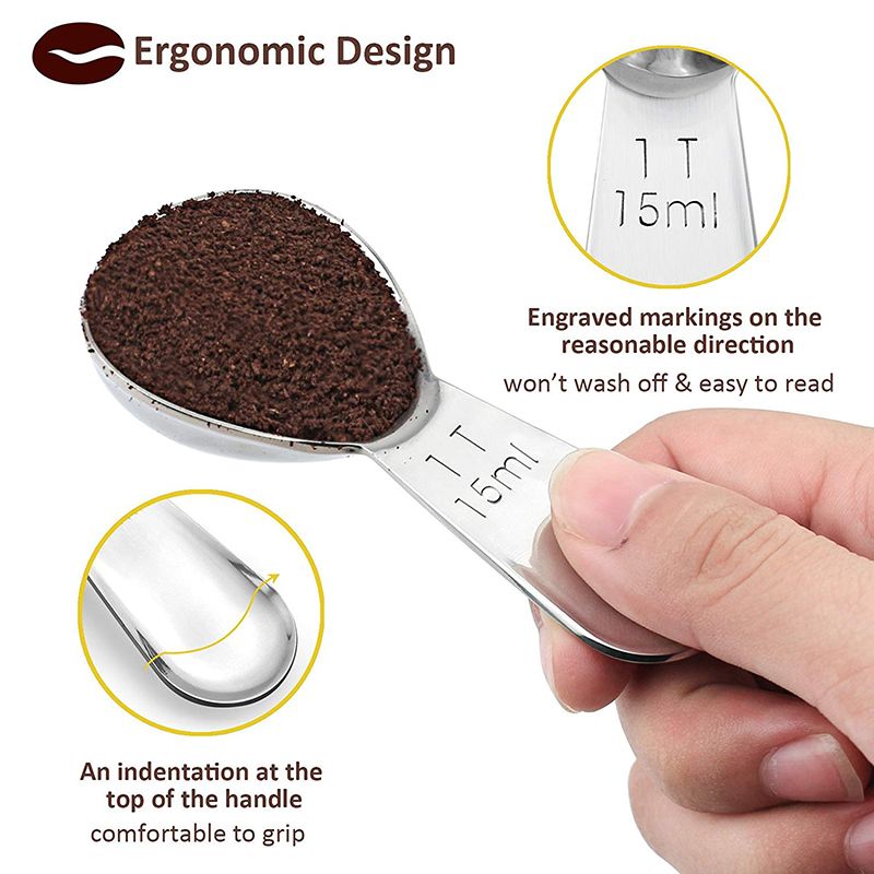 High Quality Metal Measuring Ice Spoon Single Unique Bulk Stainless Steel 304 Gold Espresso Coffee Bean Scoop