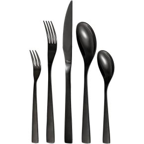 Black Cutlery Set with Knife, Fork Spoon, Stainless Steel Cutlery for Family/Party/Hotel/Restaurant, Mirror Polished & Dishwasher Safe