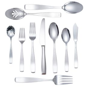18/10 Stainless Steel Silverware Set, Modern Sleek Flatware Set Includes Knife Spoon Fork Mirror-Polished & Dishwasher Safe Cutlery